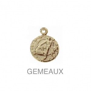 im-Breloque-astrologique-signe-du-zodiaque-Gemeaux-13-mm-Plaque-Or-3-microns-x1