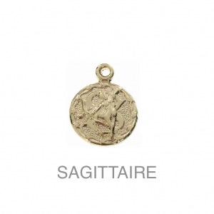 im-Breloque-astrologique-signe-du-zodiaque-Sagittaire-13-mm-Plaque-Or-3-microns-x1